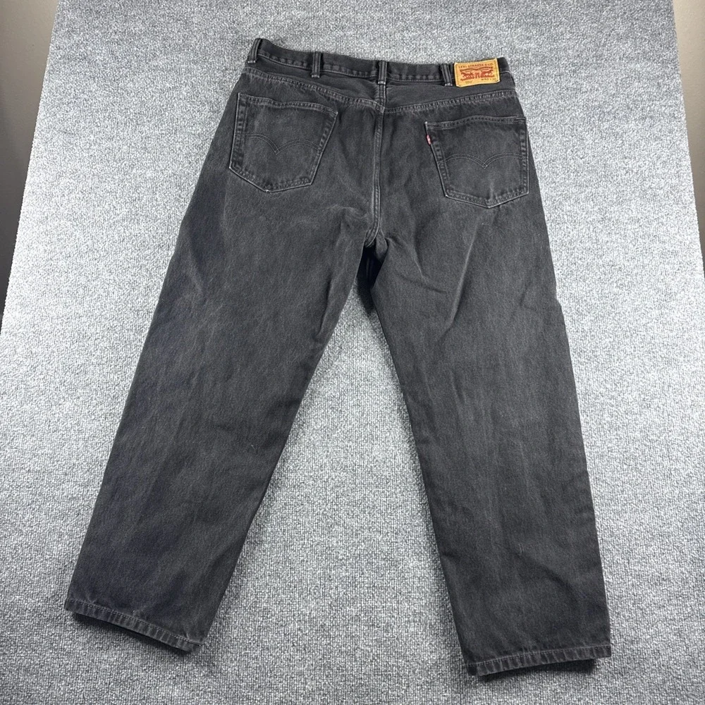 Levis 505 Jeans Mens 40x30 Black Straight Leg Regular Fit Baggy Denim Workwear